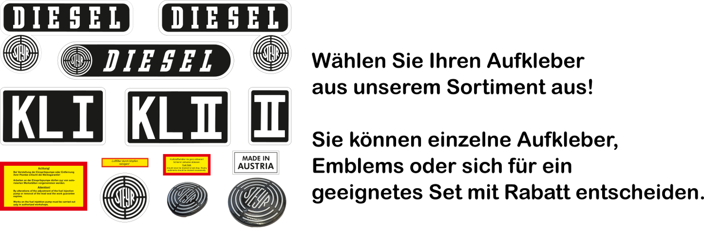 Übersicht der Produktvielfalt im Bereich Steyr Diesel Traktor.