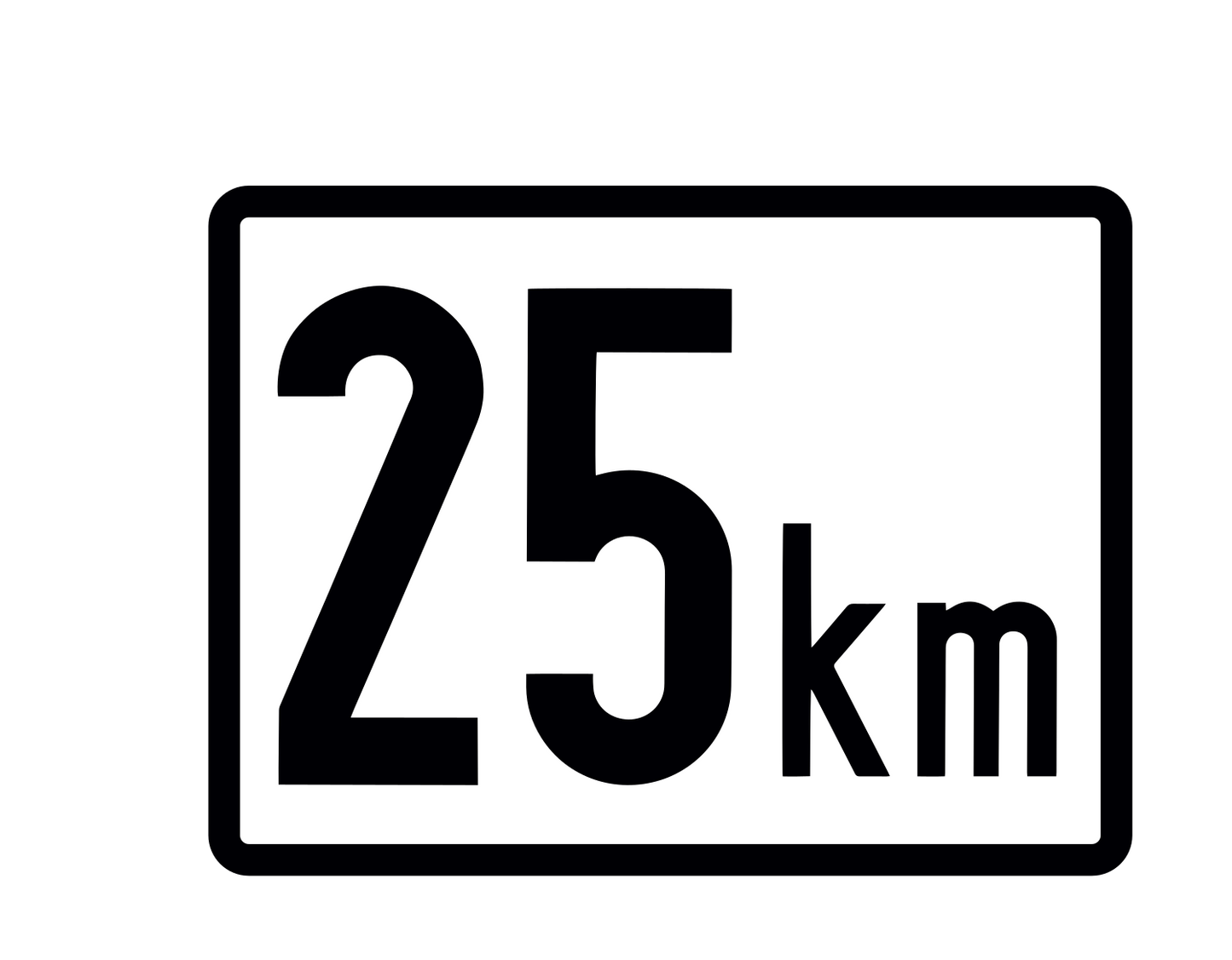 Aufkleber zur Kennzeichnung der maximal zulässigen Geschwindigkeit des Gefährts.