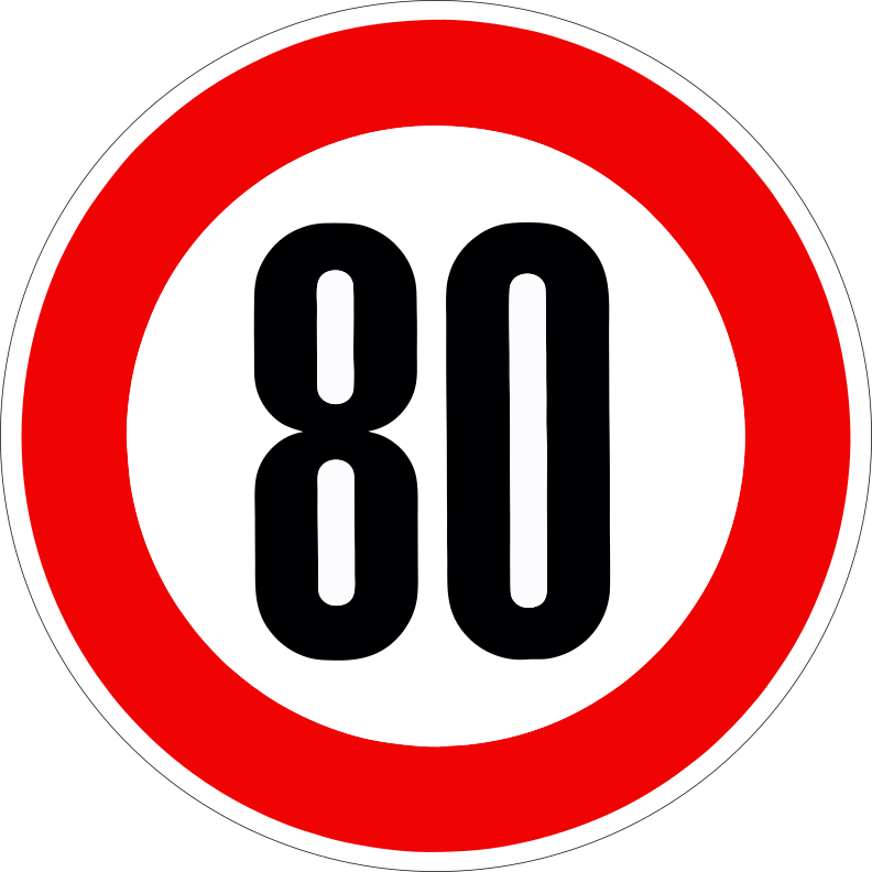 80 kmh Aufkleber.