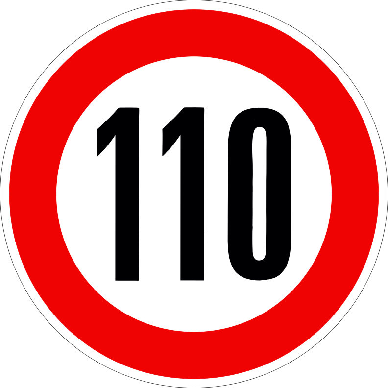110 kmh Aufkleber.